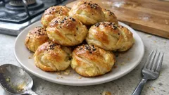 Açma gibi yumuşacık peynirli yumak poğaça tarifi: kat kat, tel tel sarım