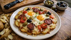 Tavada hamursuz patates pizzası: kahvaltıda 15 dakikada hazır