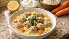 Yoğurtlu-limonlu terbiyesi kesilmeyen ekşili sulu köfte tarifi (tek tencerede)