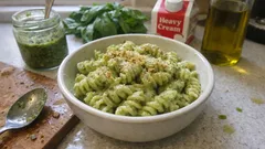 Kremalı pesto soslu makarna: 15 dakikada ipeksi sos, her seferinde tutar