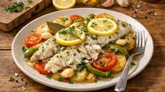 Tek tepside sebzeli fırında mezgit fileto: hafif, pratik ve çok lezzetli